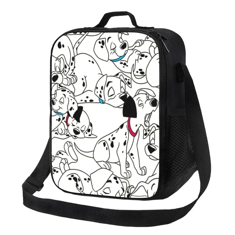 Funny Sleeping Dalmatians Dog Insulated Lunch Bag for Outdoor Picnic Cartoon Dog Portable Thermal Cooler Bento Box Women