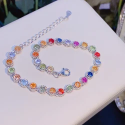 Natural Sapphire Charm Bracelet for women silver 925 jewelry luxury gem stones 18k gold plated free shiping items