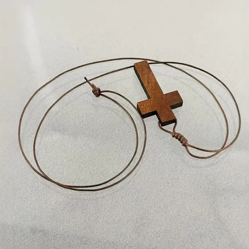 قلادة متقاطعة خشبية، يتم ارتداؤها في العطلات اليومية، وعيد الفصح، وحفلات عيد الميلاد، وأعياد الميلاد، وعيد الحب، وهدايا الزوجين #5