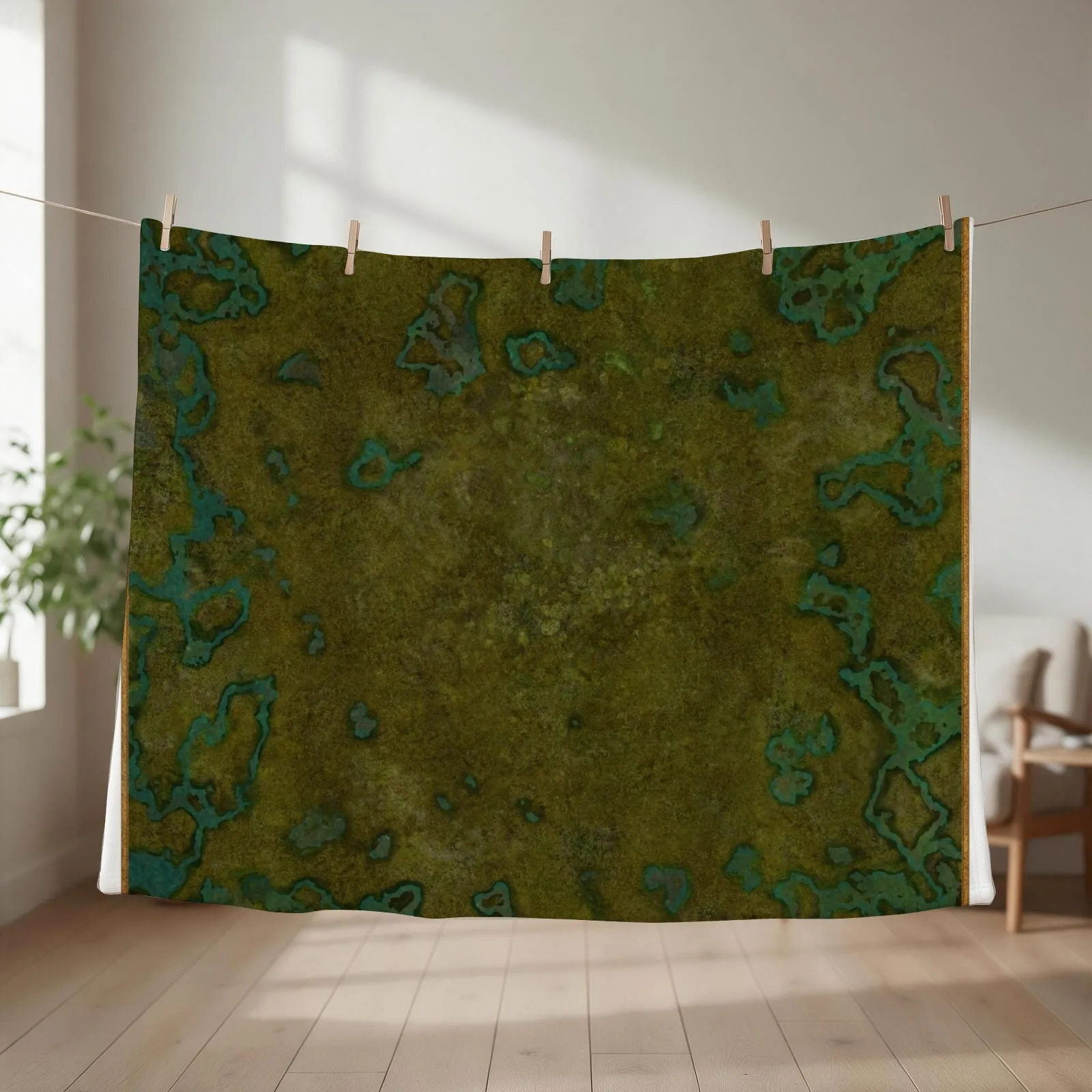 Highland Swamp 001 Battle Map for Tabletop Gaming Miniatures RPG Throw Blanket Flannels Soft Big bed plaid Blankets