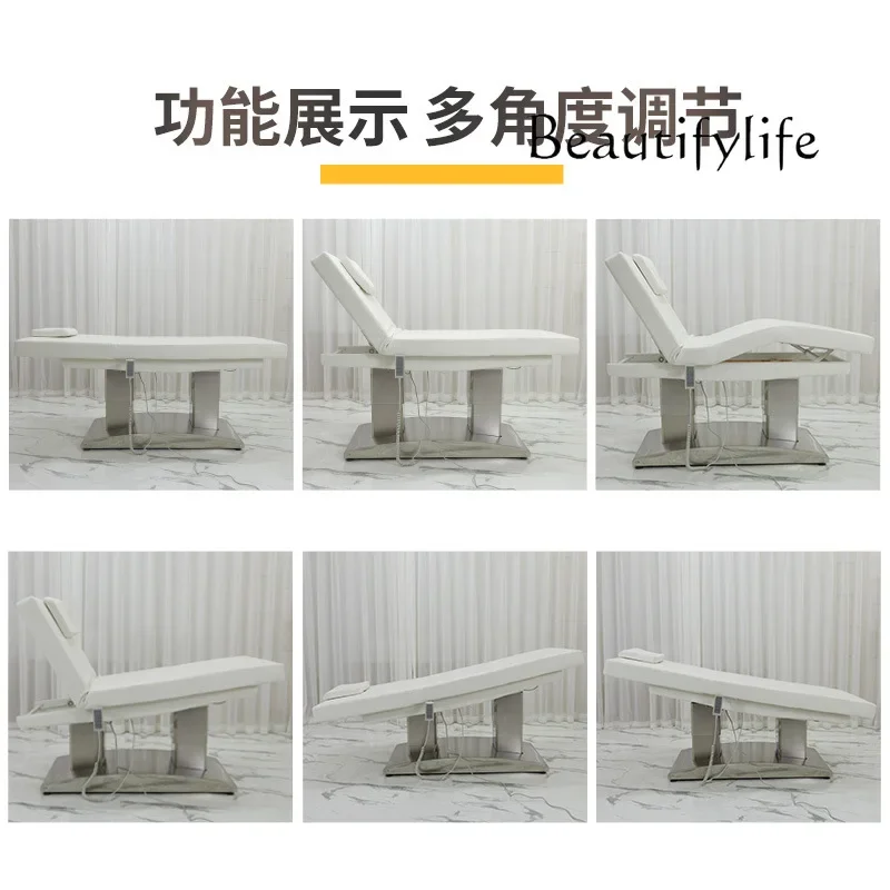 Electric Beauty Bed Beauty Salon Special Massage Tattoo Couch Folding Micro Plastic Automatic Lifting