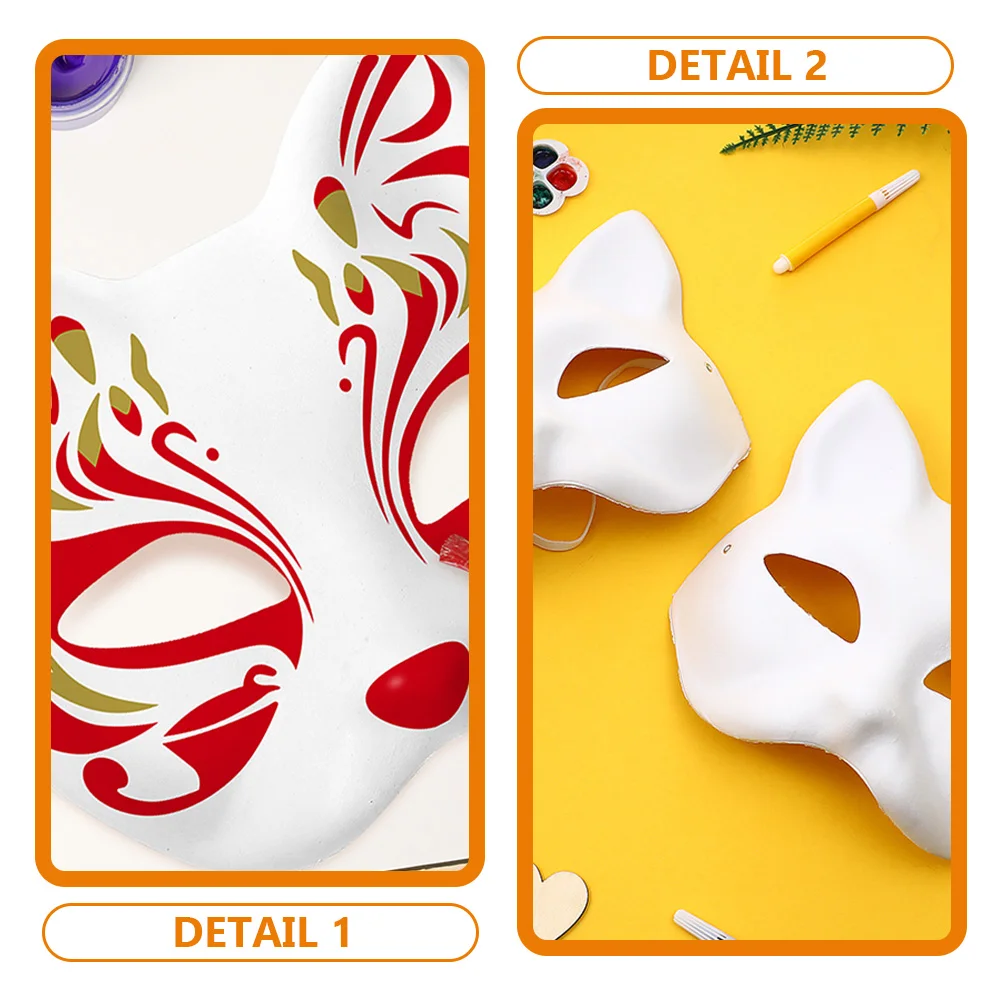 

30 Pcs Hand Painted Cat Masks DIY Blank Unpainted Masquerade Face Paper Cosplay Halloween Craft Party Accessories
