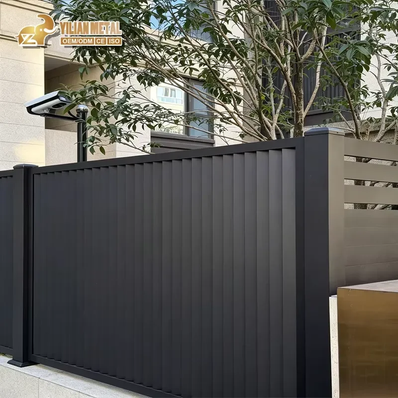 for Modern Designed Outdoor Aluminum Privacy Metal Fence Screen Decorative Slat Garden Fence No Dig Installation Home