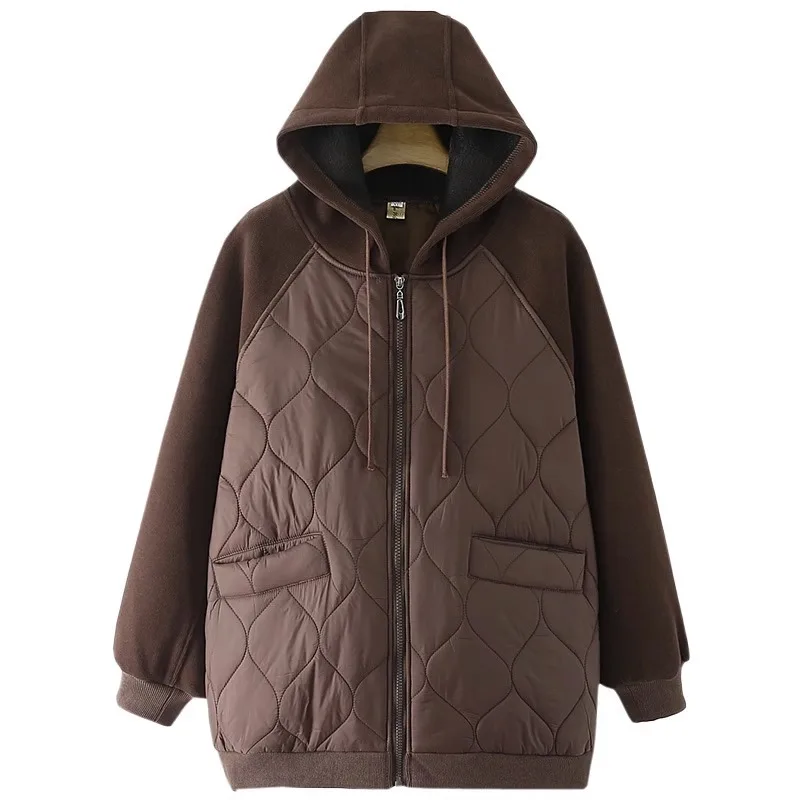 New Winter Women\'s Coat Hooded Vintage Warm Cotton Padded Jacket KoreanClothing Oversized Jackets Quilted Coats Female Outwear