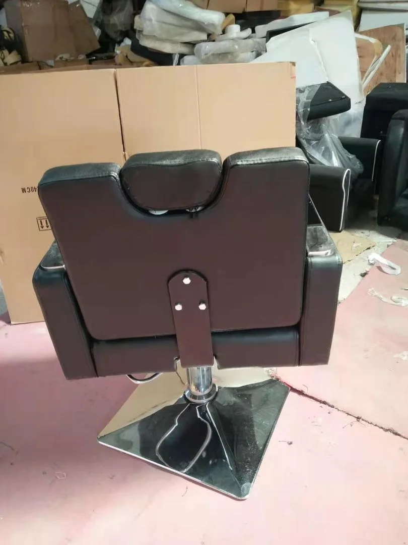 Silla de peluquero a la venta, silla de peluquero hidráulica pesada, sillas de peluquero antiguas doradas, embalaje de madera de cuero dorado