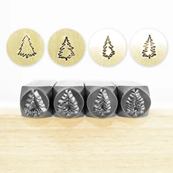 Metal Stamping Kit Stamps Jewelry Making Supplies - Fir Trees Metal Design Stamp (8mm)