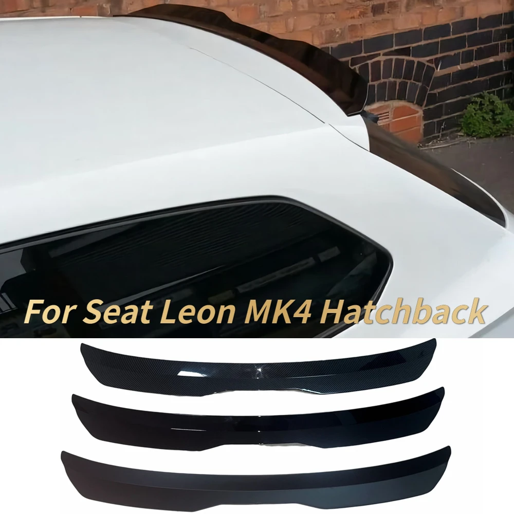 For Seat Leon MK4 2020-2021 Hatchback Gloss Black ABS Maxton Style Universal Car Rear Roof Spoiler Wing Trim Car Accessories