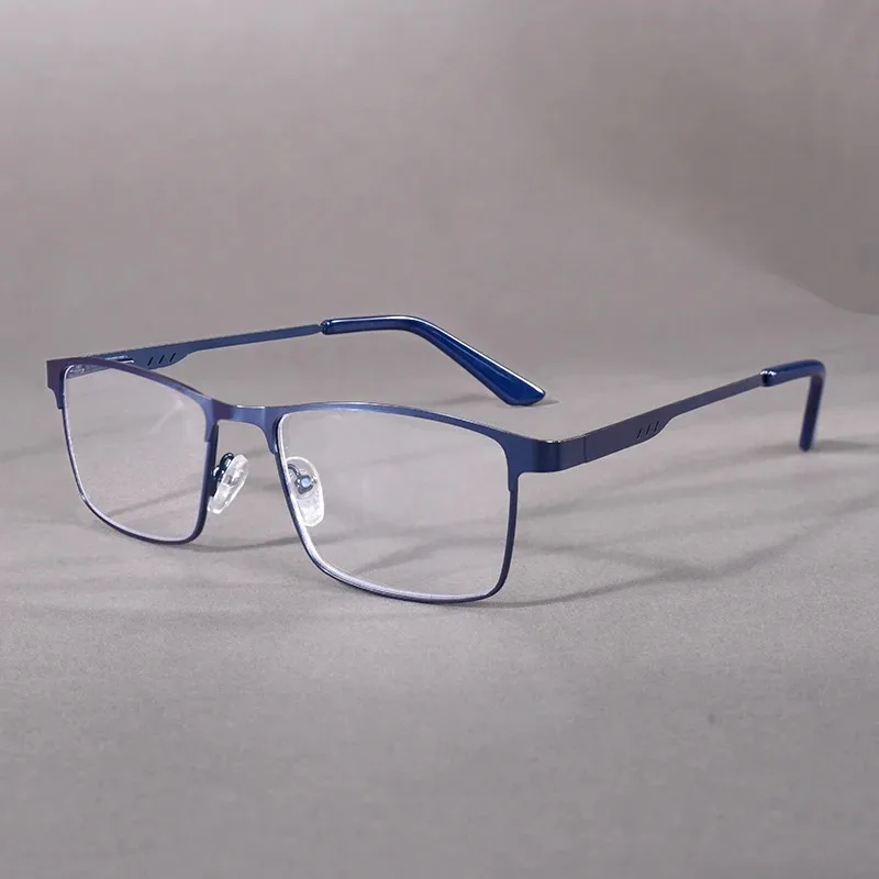 Lesebrille für Herren mit Blaulichtfilter, Metallrahmen, Federscharnier, Presbyopie +0,75-4 Dioptrien Vergrößerungslinse – Detail 8