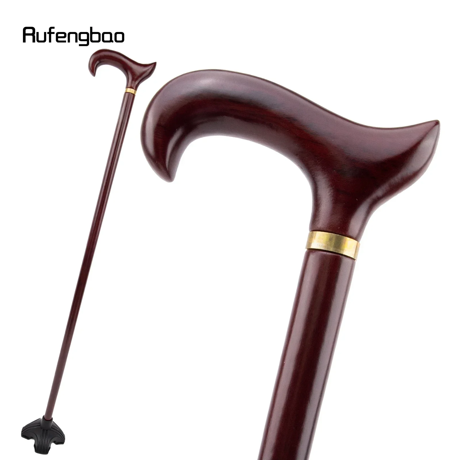 

Коричневая деревянная односторонняя модная трость, декоративная трость для косплея, вечеринки, трость для Хэллоуина, мир, костыль, палочка Crosier 94 см