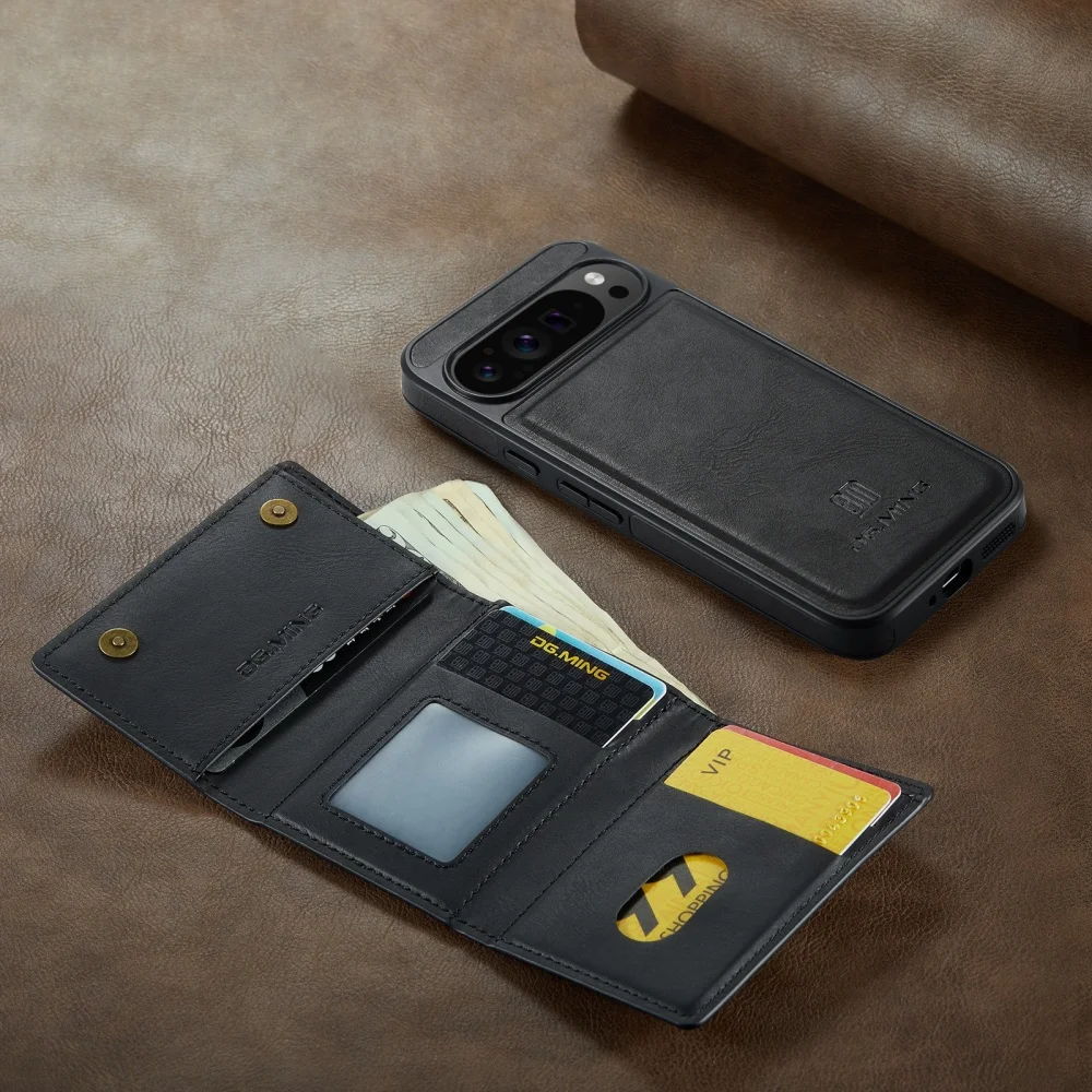 M6 For Pixel 9 Pro XL Magnetic Wallet Protective Case For Google Pixel 9 Pro 2-in-1 Split Phone Case