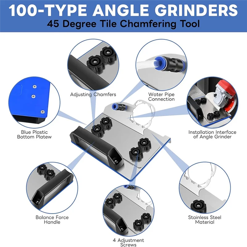 B97A-suporte para moedor de ângulo, ferramenta de chanfradura de telha de 45 graus para suporte de moedor de ângulo tipo 100