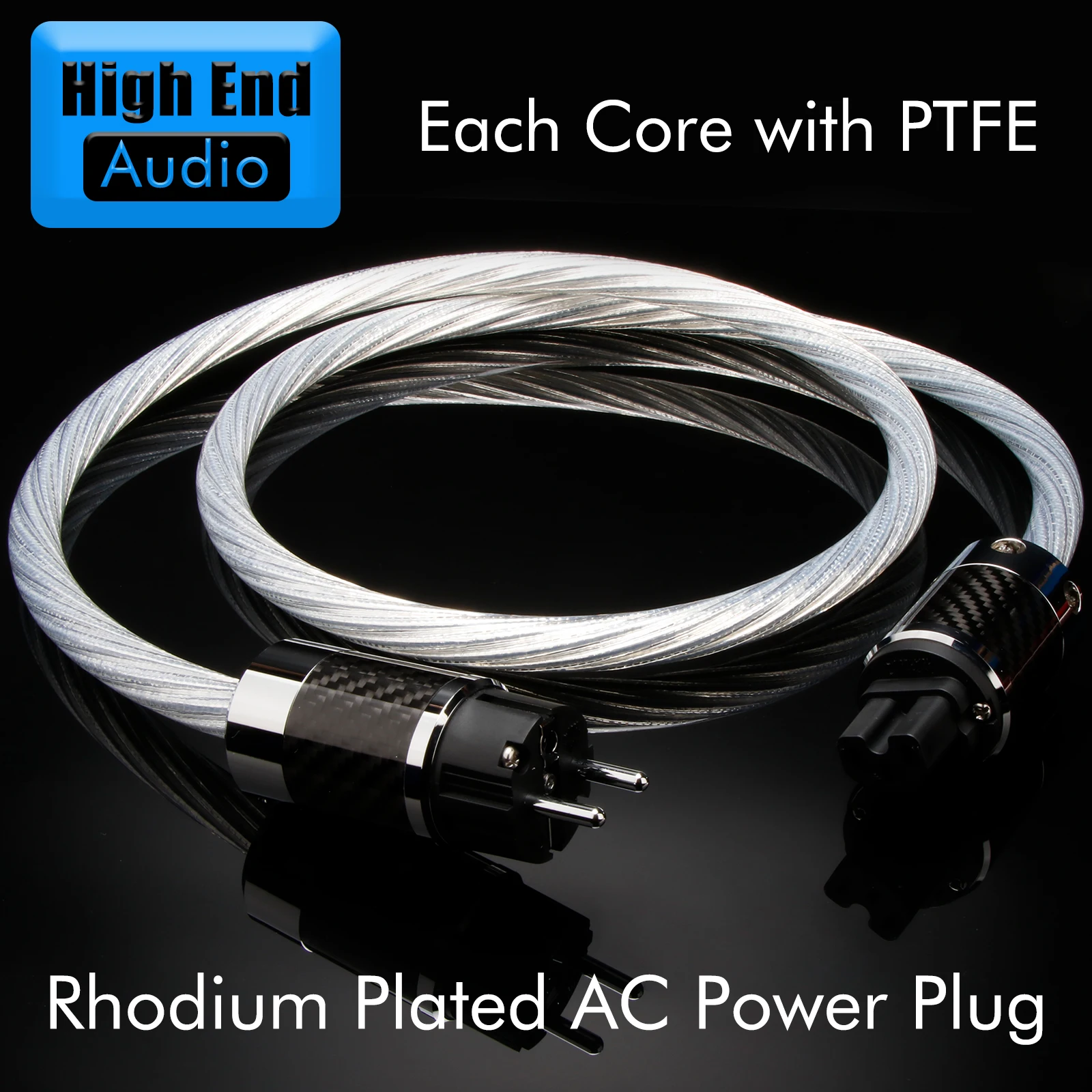 Preffair OOC Sliver Plated Hi-Fi Audio Power Cable for National Standard Audio Amplifiers, Tube Amplifiers, and Speaker