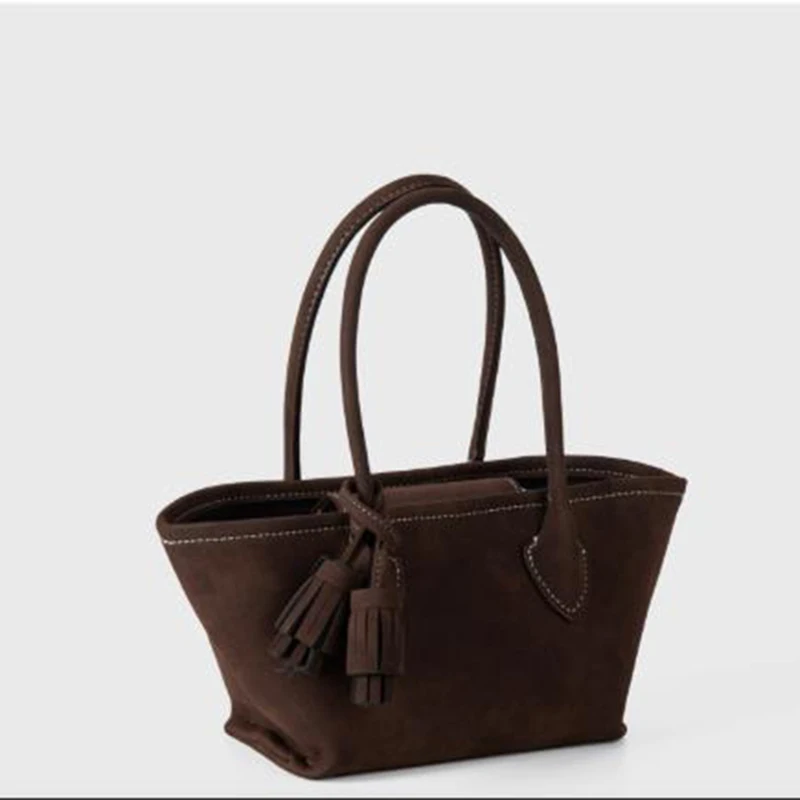 

Casual Versatile Tote Bag Faux Suede Solid Color Shoulder Bag small Handbag for Women Top-Handle Bags
