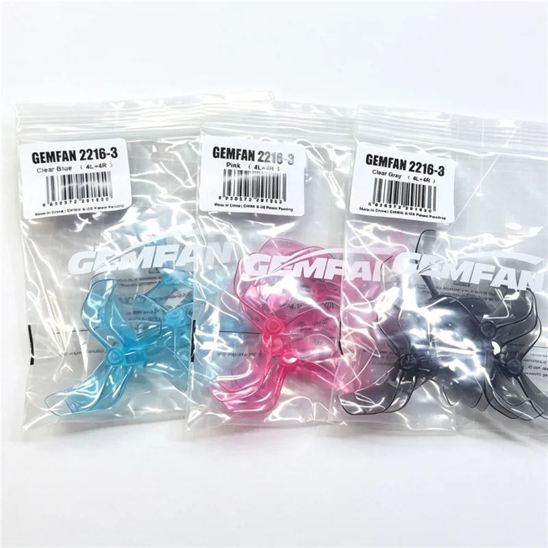 Gemfan 2216-3 3-Blade Propellers, 2.2inch PC Props 1.5mm Shaft for Small Quad with O3/O4 Air Unit, 4CW+4CCW