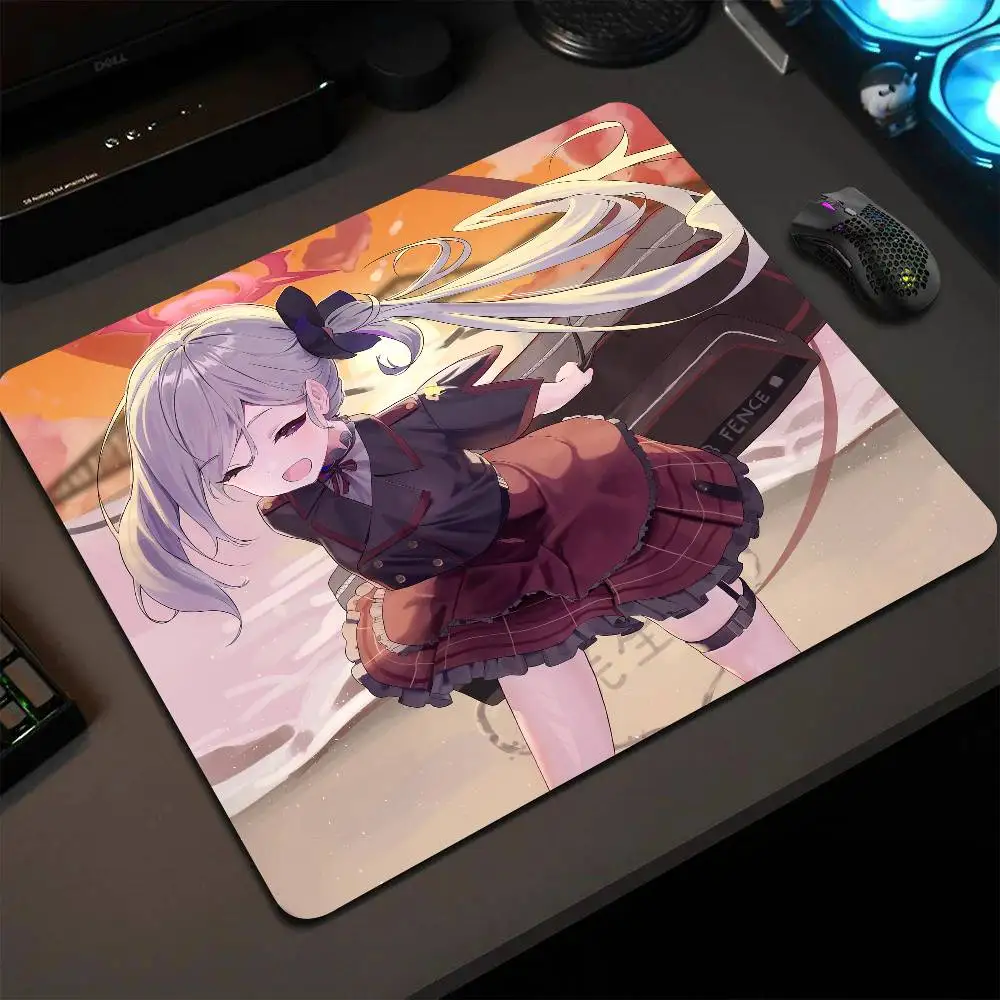 Asagi Mutsuki Blue Archive Game Mouse Pad 22X18 Square Computer Accessories Office Game Table Mats Rubber Anti-slip Mousepads