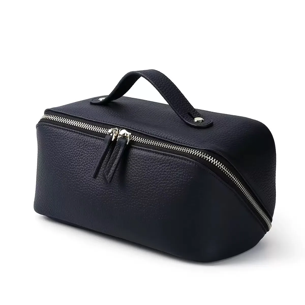 European Real Leather stone pattern makeup bag for women New Himalayan Soft leather cowhide travel toiletry storage cosmetic bag