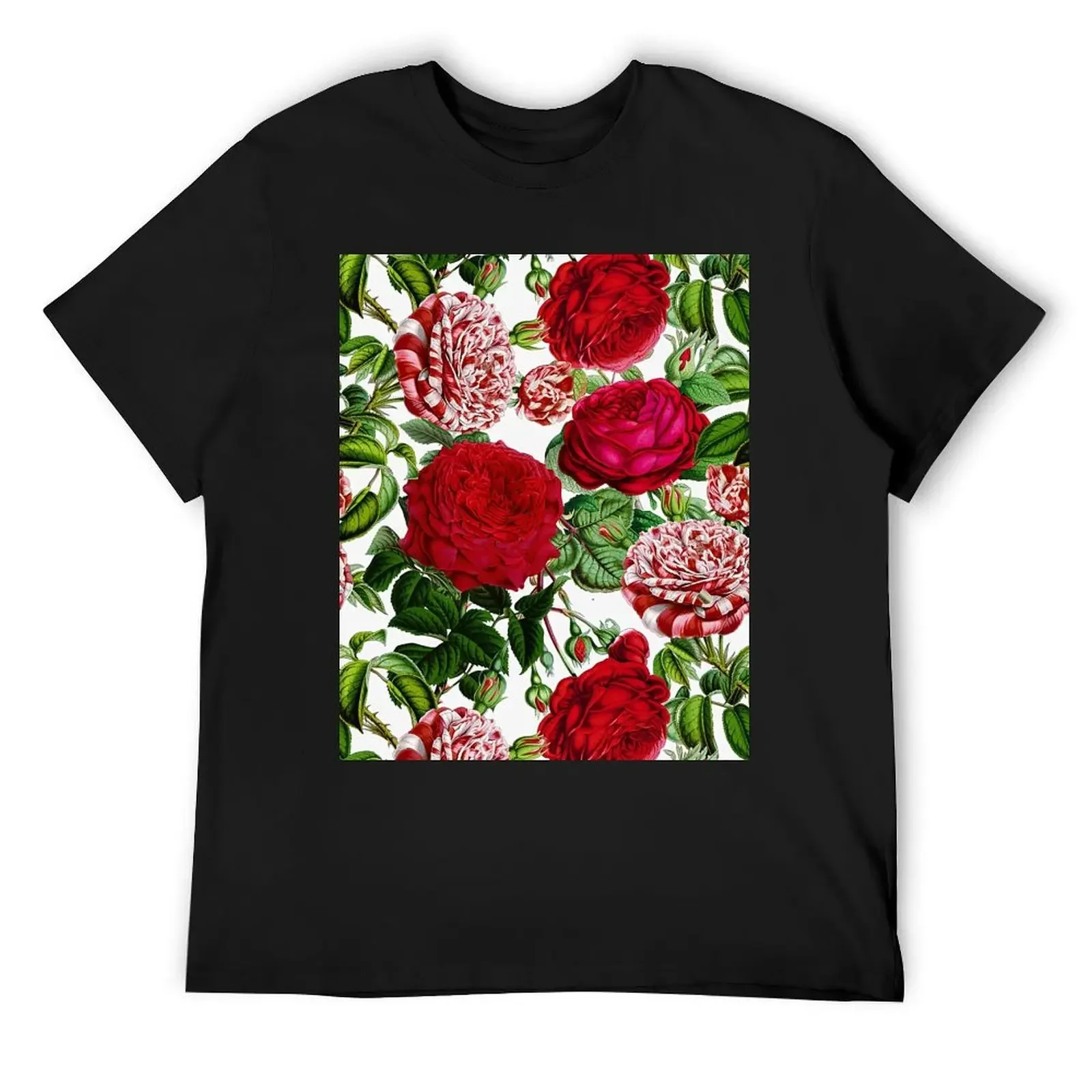 Summer Roses Botanical Garden T-Shirt kawaii clothes oversizeds anime clothes heavyweight t shirts for men