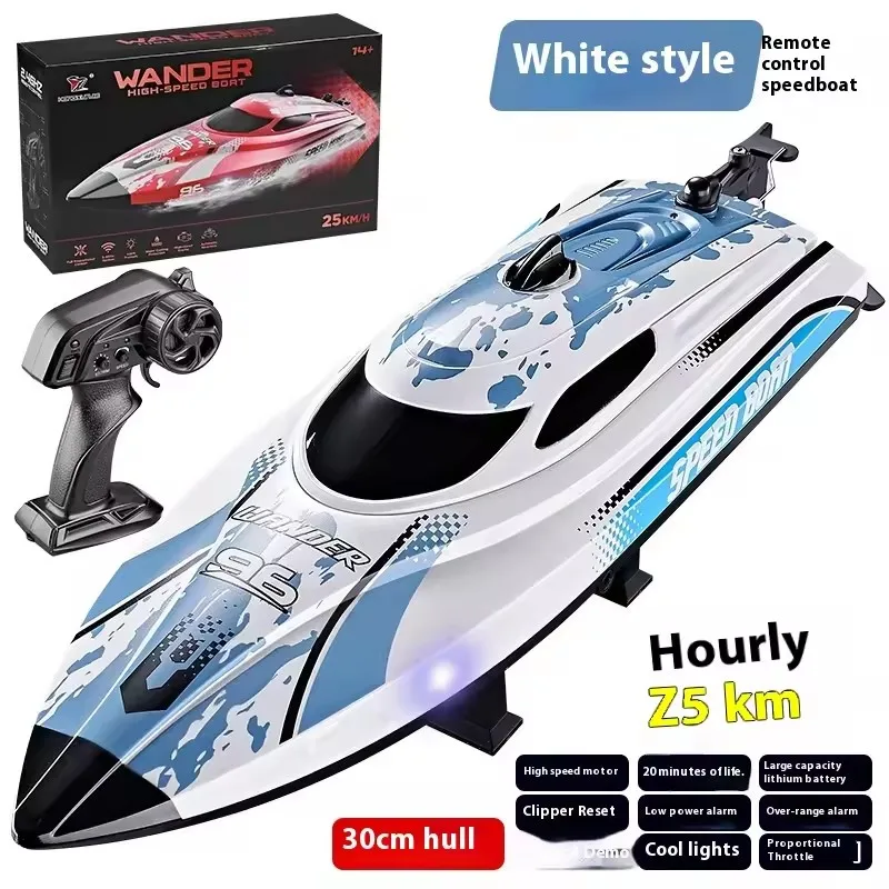 ألعاب مائية 25 كم/ساعة قارب التحكم عن بعد يخت مقاوم للماء مفتاح واحد إعادة تعيين بطارية منخفضة موجه التلقائي مظاهرة RC ألعاب للقوارب