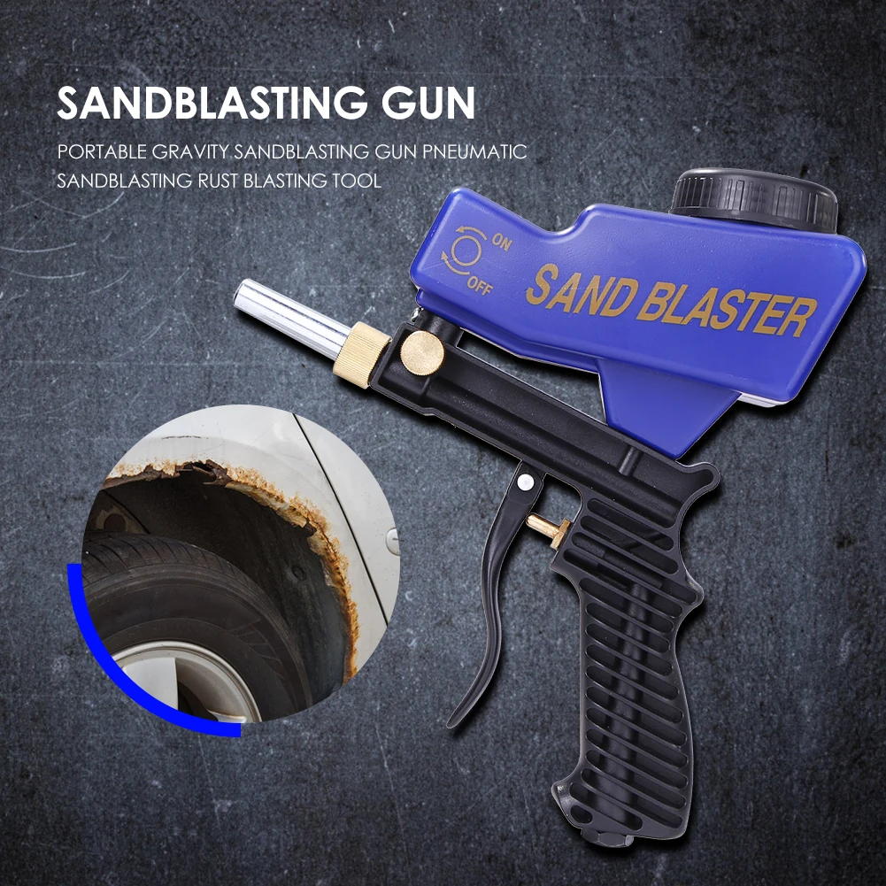 Pneumatic Blasting Gun Set Sandblasting Adjustable Machine Rust Device Gravity Spray Sand Powerful Jet Pistol Professional Tool