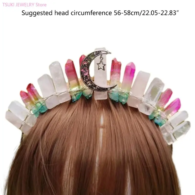 62Ke Crystal Crown Bash Abch CHOOP Moon Moon Pageant Prom Bridal for Wedding