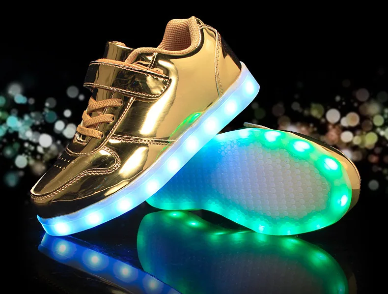 Children\'s Led Shoes Boys Girls Lighted Sneakers Glowing Shoes for Kid Breathable Casual Luminous Students bring light shoes Lar