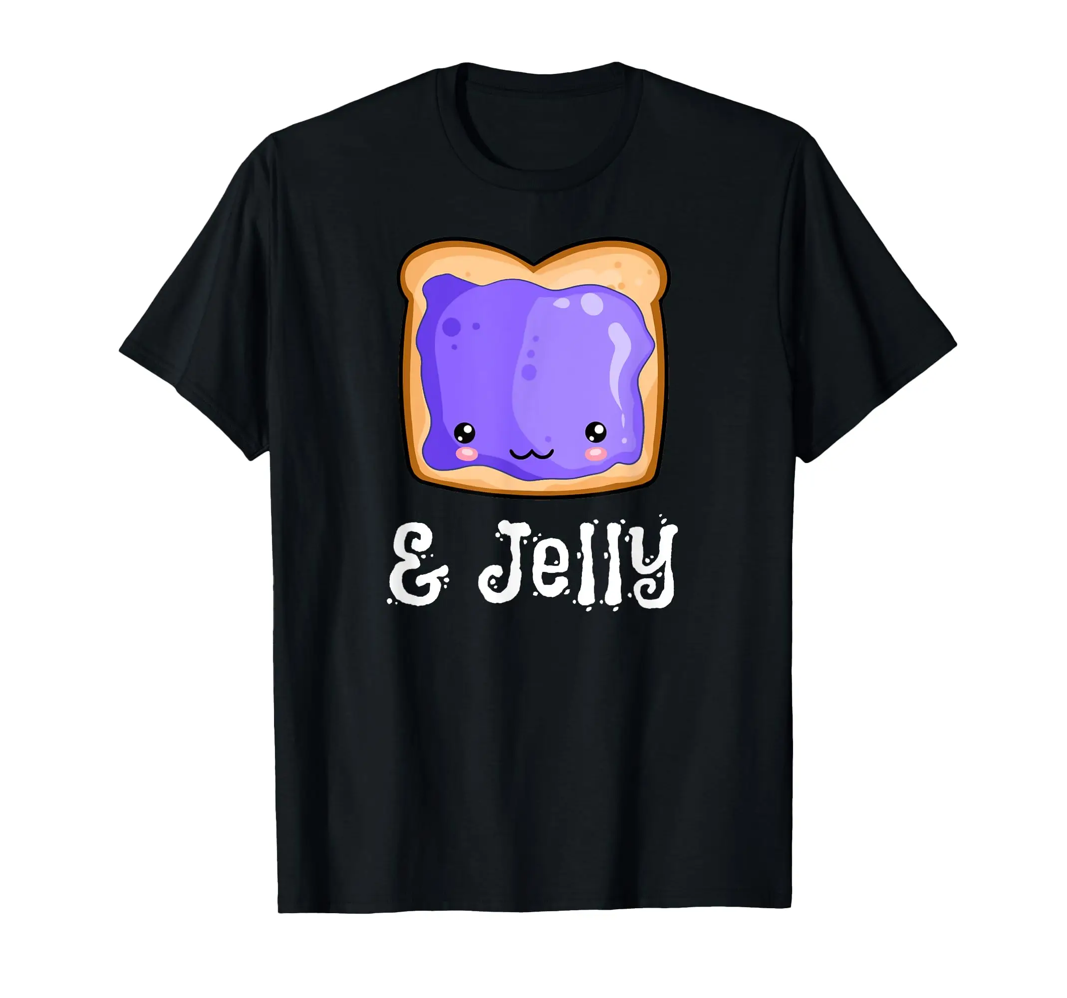 

Kawaii Peanut Butter & Jelly PB&J Matching Blueberry Jam Cute Aesthetic Shirt Short Sleeve Crew Neck Tshirt