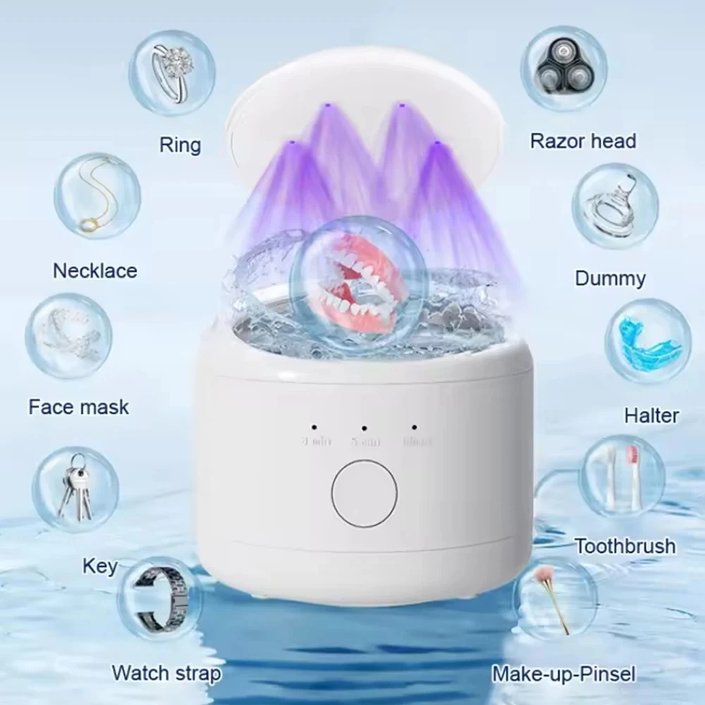 Electric Braces Box Cleaning Box Multi-function Invisible Retainer Denture Cleaning Machine Jewelry Orthodontic Cleaner New