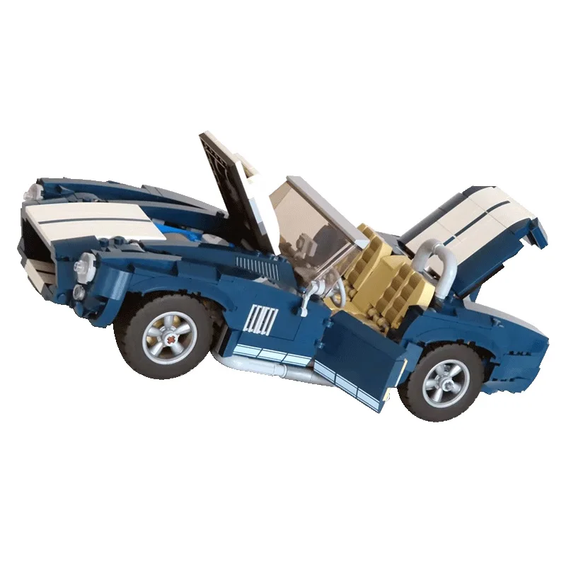 MOC-10265Classic Blue Convertible Block Sports Car Adult Puzzle Assembly Construction Brick Speed Champion Car Toy Parts Package