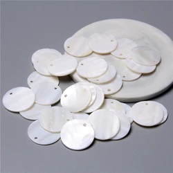 20PCS Natural Flat Round Mirror Shell Pendant Beads Pure Transparent Shell Fit DIY Jewelry Lamp Ornaments Wind Chimes Accessory