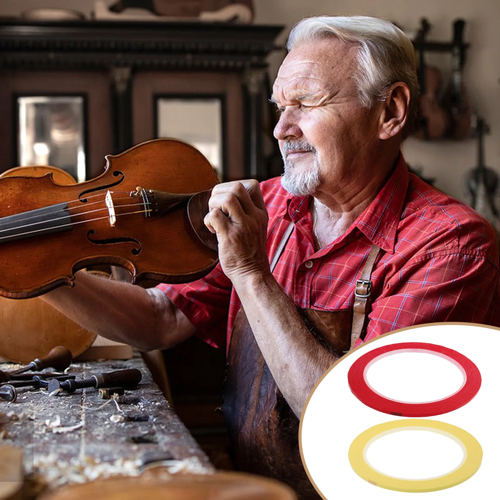 

2 Rolls Violin Stickers Beginner Cello Tape Fingerboard Guide for Accessories Beginners Place
