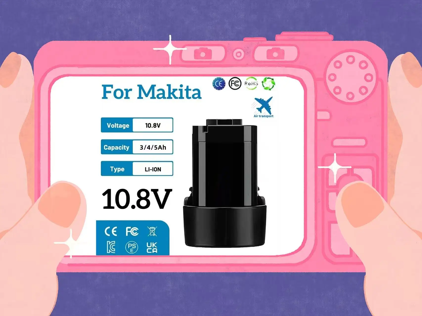 

Lithium ion 10.8V 3.0AH 4.0AH 5.0Ah Battery LCT203W 194550-6 194551-4 195332-9 DF030 For Makita BL1013 BL1014 BL1013BL1014