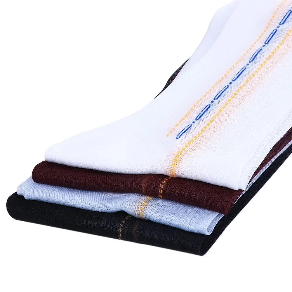 Fino durável simples solto confortável cor sólida trabalho para homens casa meias de seda meias masculinas meias tubo médio