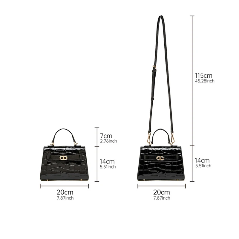 Free First Letter Gold Stamping Genuine Leather Women's Bag 2025 Summer New Commuter Fashion Crocodile Pattern Bag Handbag