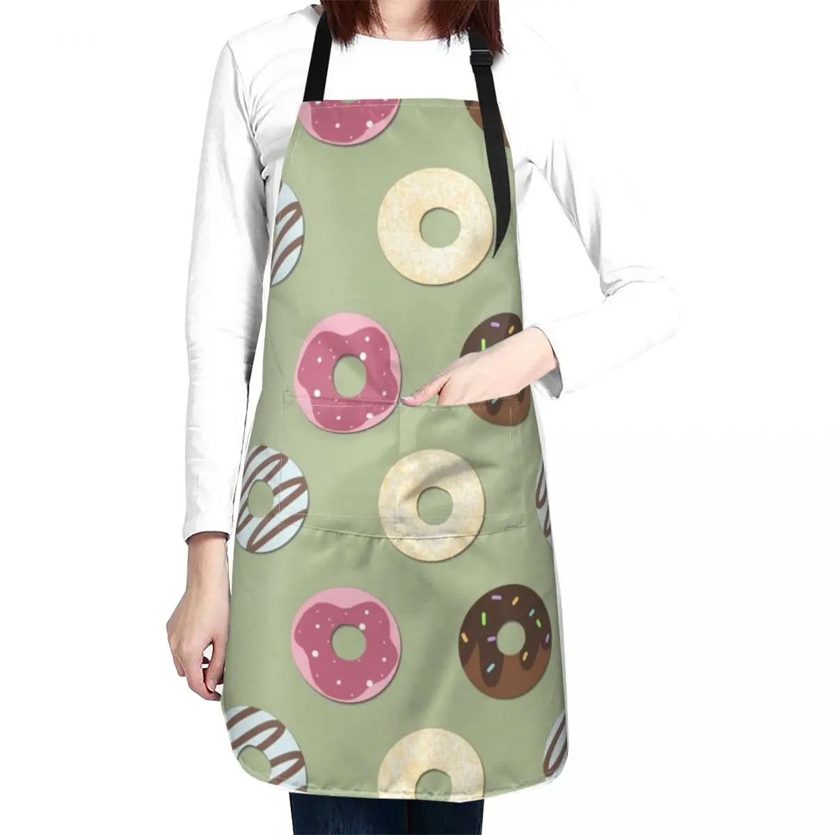 Donuts Apron kindergarten teacher Kitchen Handle For Women Home Cleaning Apron