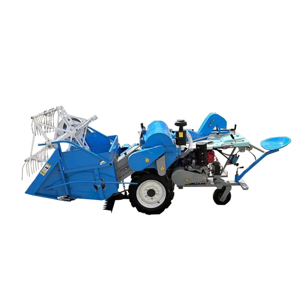 Mini Wheat and Rice Combine Harvester Grain Harvester with Engine High Productivity