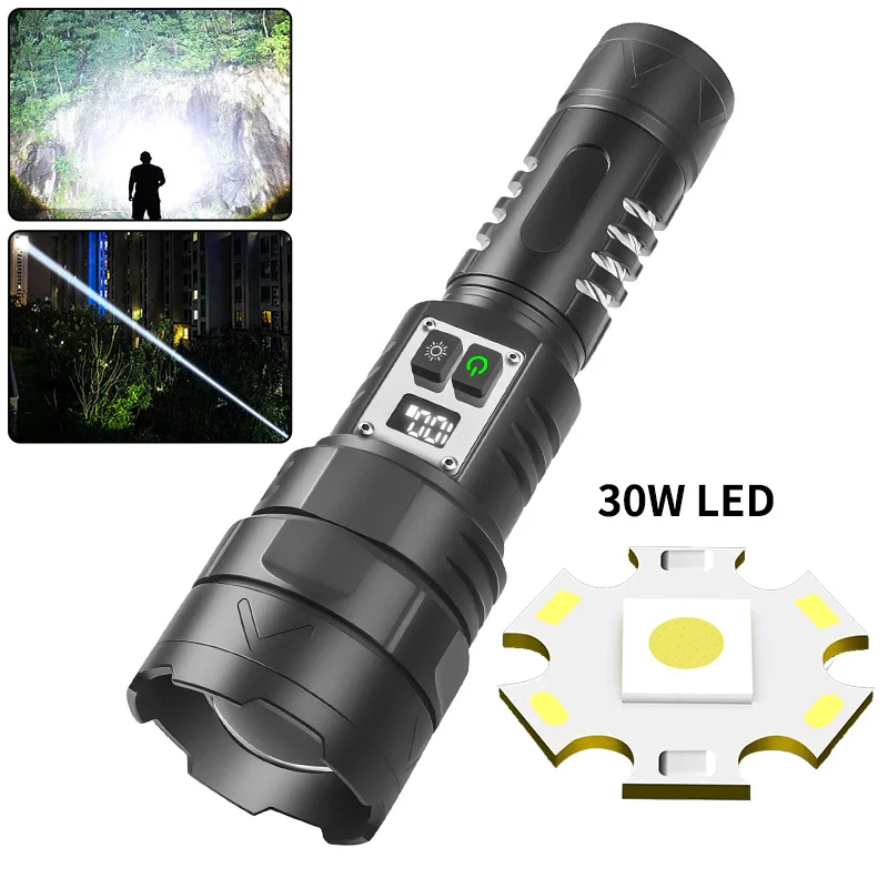 

High Power Led Flashlights Long Shot Zoom Waterproof Handlight USB Rechargeable Very Strong Led Lamp for Outdoor Camping Fishing