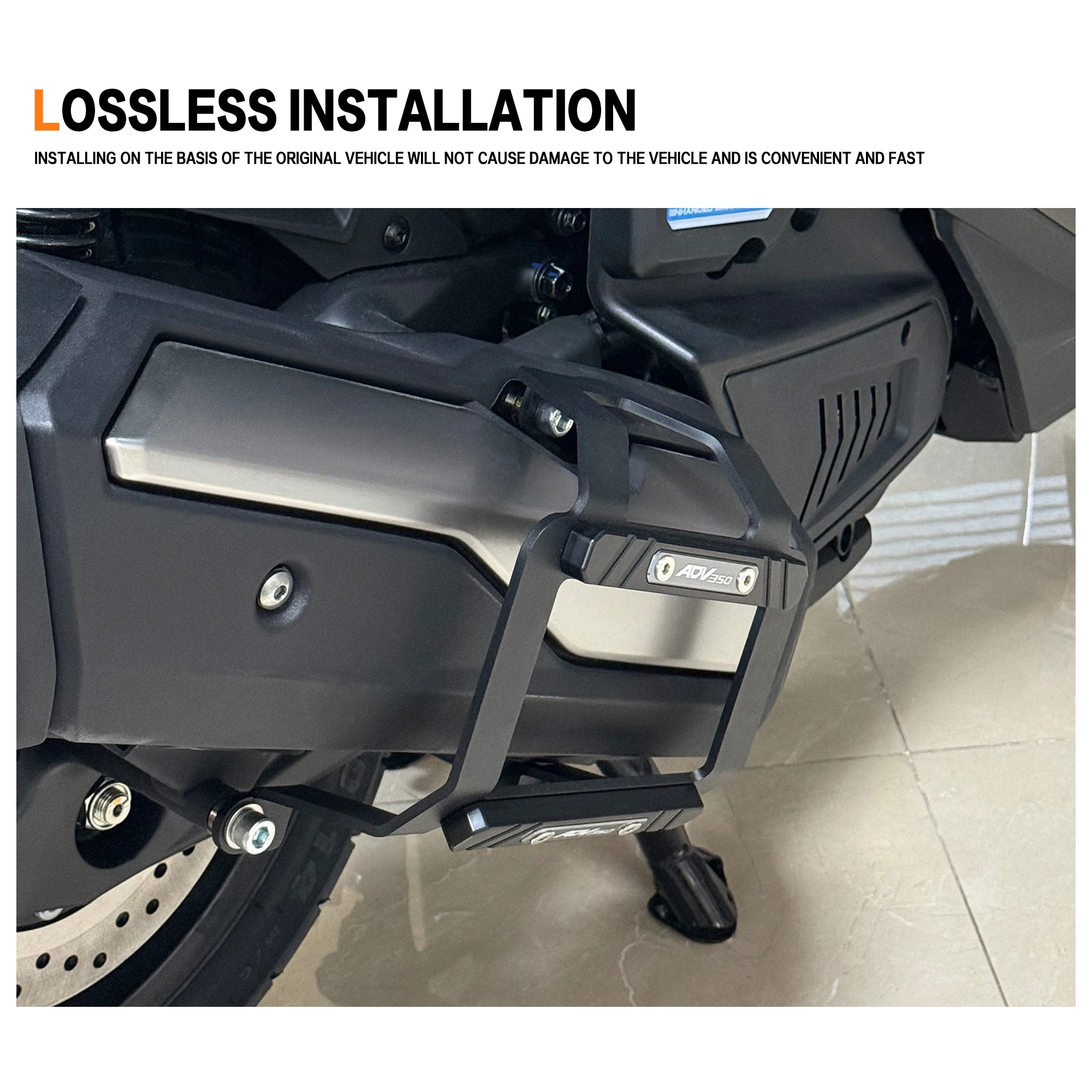 لهوندا ADV350 ADV 350 2024-2025 دراجة نارية ADV-350 اكسسوارات العادم الخمار الأنابيب الحرس تحطم بار واقي مصد السيارة