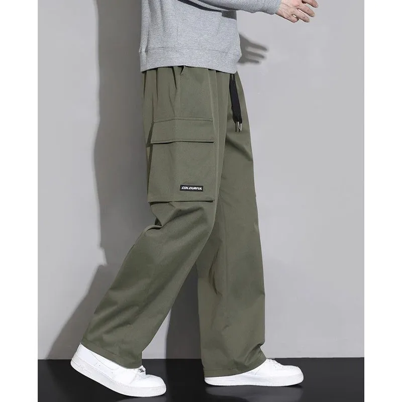 Pantalones de trabajo coreanos juveniles japoneses para hombres, pantalones deportivos casuales versátiles, pierna recta, sueltos y guapos, nueva marca de Moda de Primavera