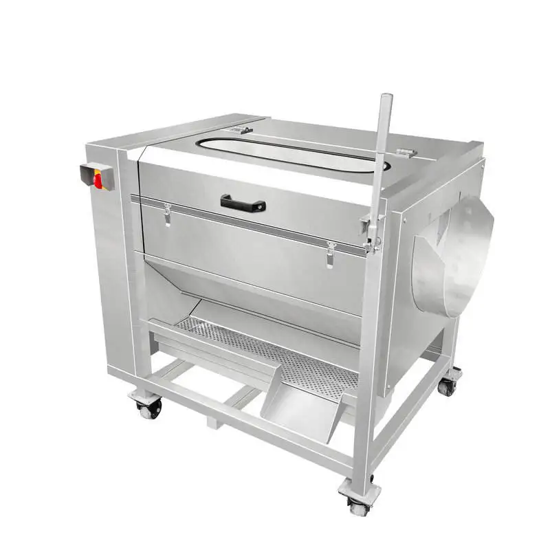 Elektryczna przemysłowa maszyna do czyszczenia i obierania warzyw korzeniowych, marchwi, batatów, owoców i warzyw.