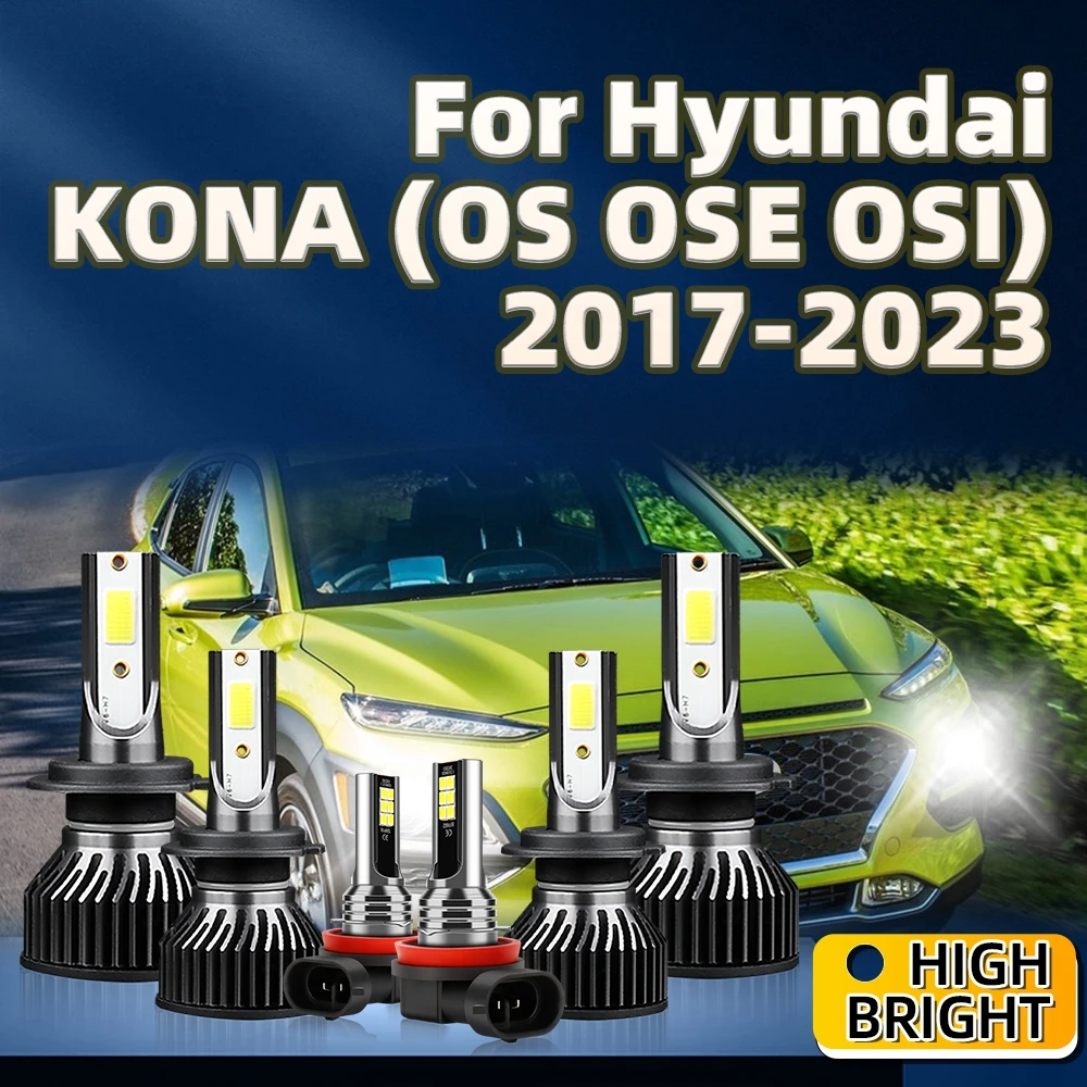 

6pcs LED Headlights 150W H7 H8 Fog Lights 6000K For Hyundai KONA (OS OSE OSI) 2017 2018 2019 2020 2021 2022 2023