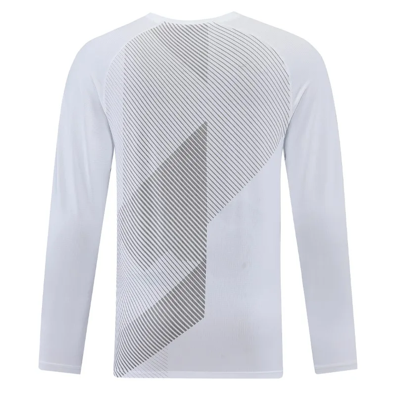 Men Prints Long Sleeve Casual Sports Quick Dry Running Shirts Breathable Gym Sportswear High Quality Workout Long Tops