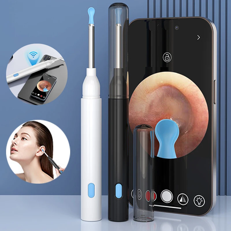 Ear Cleaner with Camera Endoscope Ear Stick Silicone Spoon Ear Wax Removal Health Care Tool Ear Clean for IPhone IPad