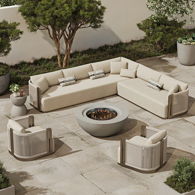 Five-star Hotel Outdoor Sofa Set Luxury Villa  Garden Sofa Resort Outdoor Furniture Luxury Patio  Sofa
