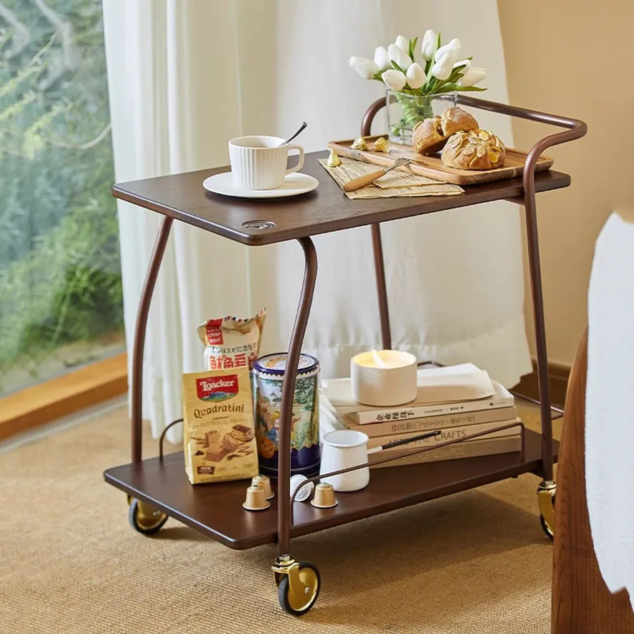

Vintage Trolley Wheel Universal Storage Rack Camping Trolley Tool Box Nordic Professional Storage Handle Kitchen Mesas Food Cart