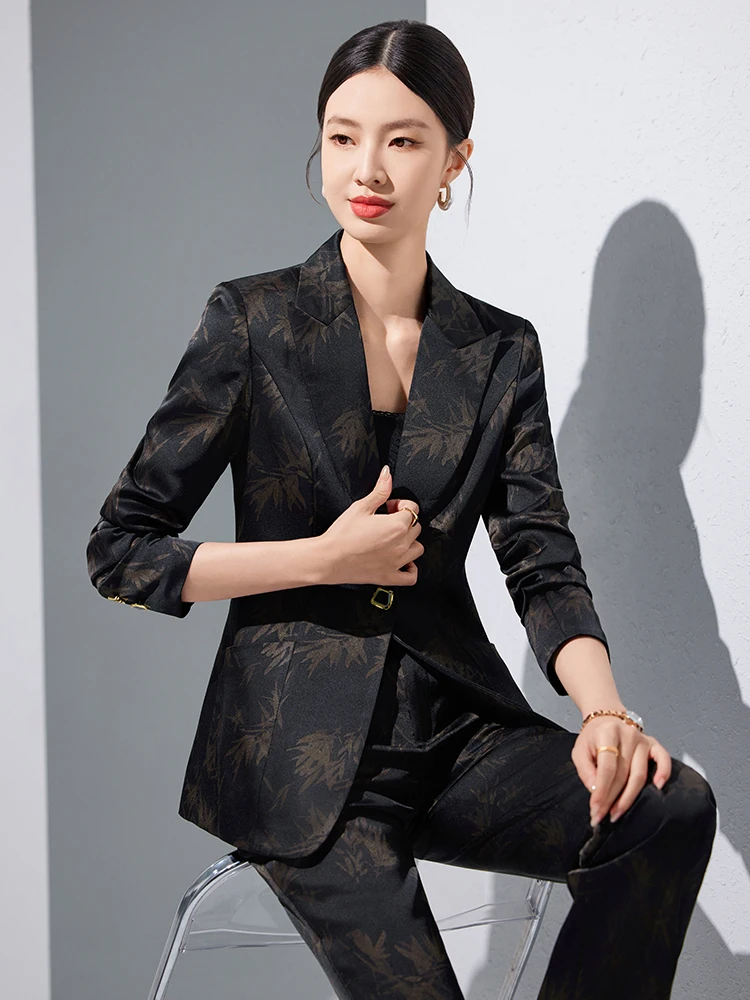 Formal Blazer for Women, Business Suits, Autumn and Winter Work Wear, Jackets and Pants, Quality Office Uniform 2-Piece