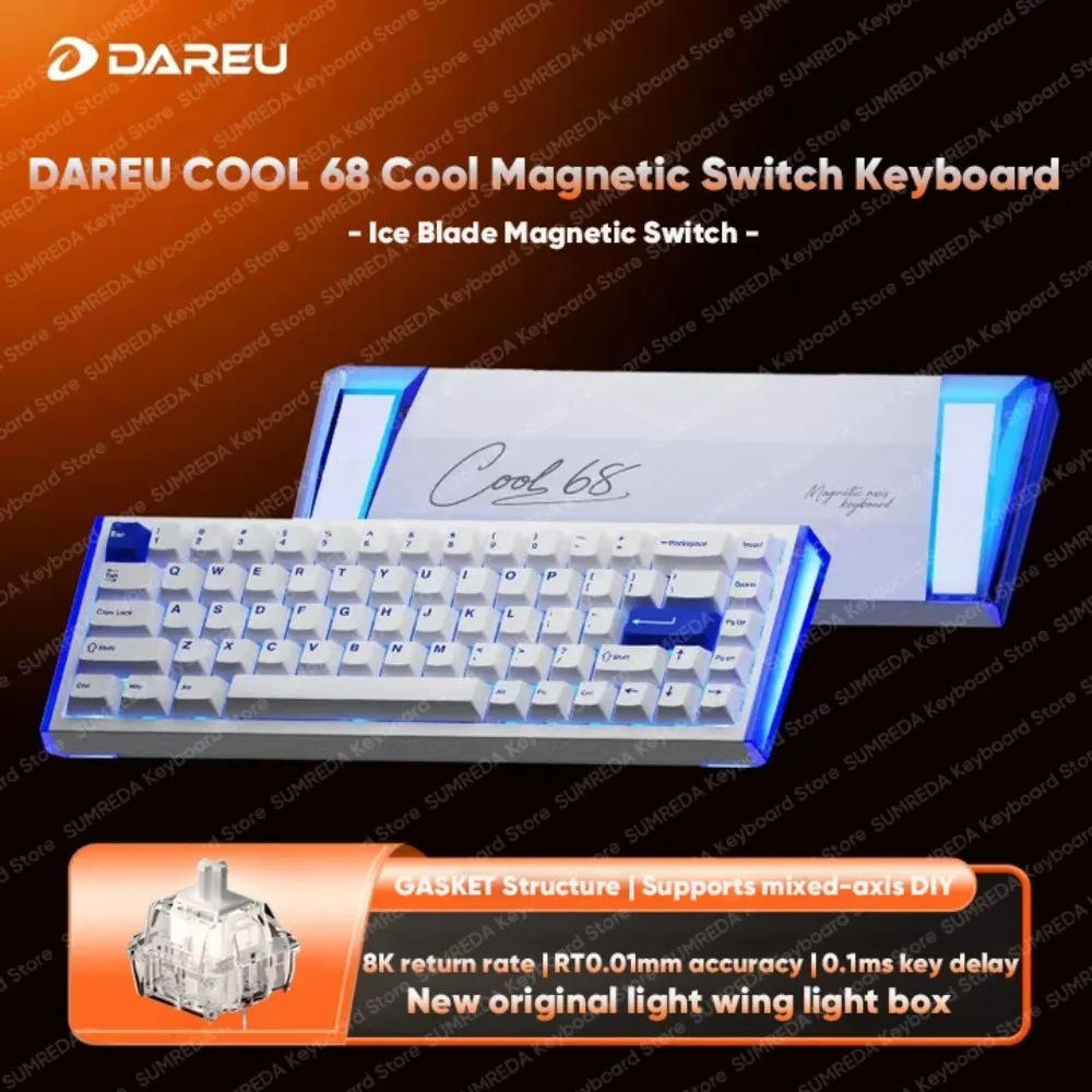 

DAREU COOL68 Magnetic Keyboard Fast Trigger RT0.01mm Wired Hot Swap Gaming Accessories Low Latency Gasket Gamer Keyboard Gifts