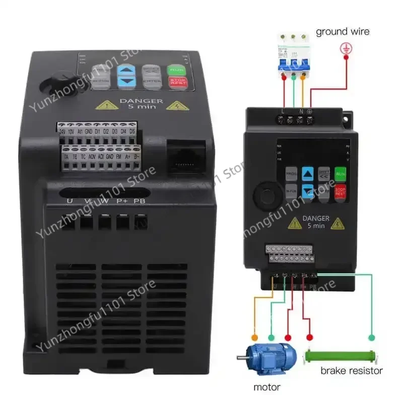 Variable Frequency Drive 2.2KW Single Phase To 3 Phase VFD Mini Frequency Inverter AC 220V Input AC 0‑220V Output