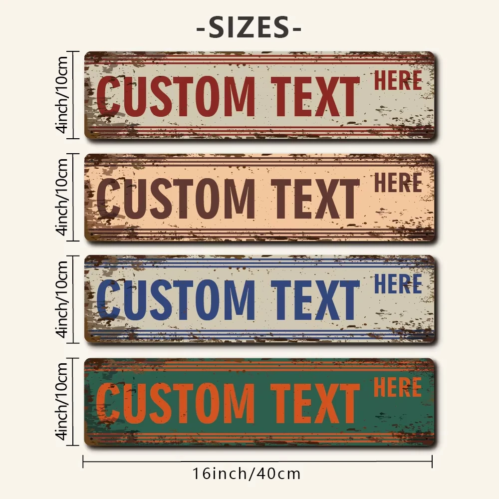 2D Flat Personalized Custom Metal Street Sign, Customizable City Themed Plaque, Aesthetic Wall Decor For Bedroom And Home