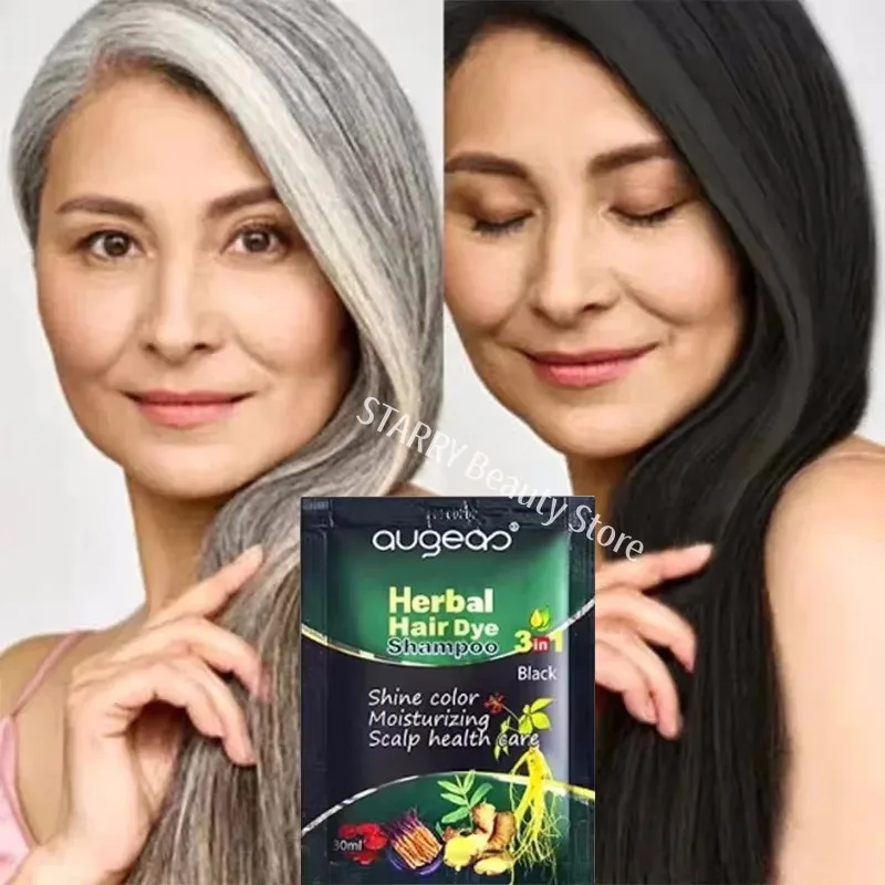 

Pure Natural Herbal Hair Dye Shampoo 5 Minutes Change Hair Color Non-irritating Repair Gray White Fashion Hair Care Women Men