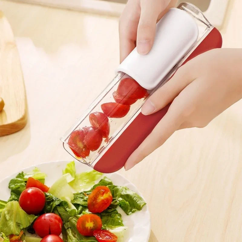 

Tomato Slicer Grape Cherry Slicer Safe Portable Manual Slicer Fruit Vegetable Salad Manual Slicer Fruit Style Zipper Slicer